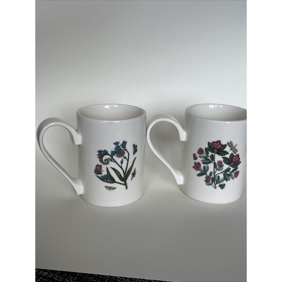 Set of 2 Portmeirion Botanic Garden Hydrangea Forget Me Nots Coffee Yea Mugs - Picture 10 of 14